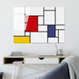 Wallity Cuadro Decorativo de Vidrio Templado Piet Mondrian 70 x 100 cm